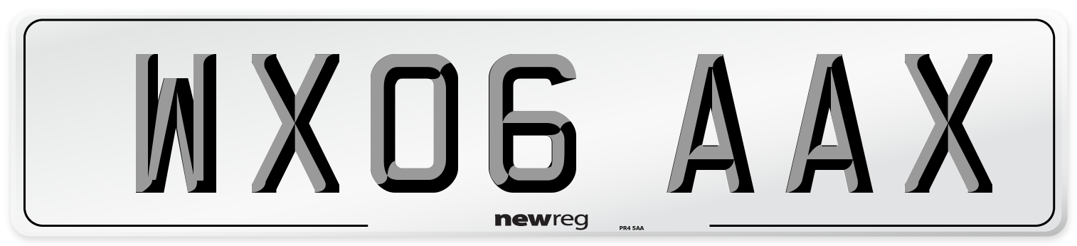 WX06 AAX Number Plate from New Reg
